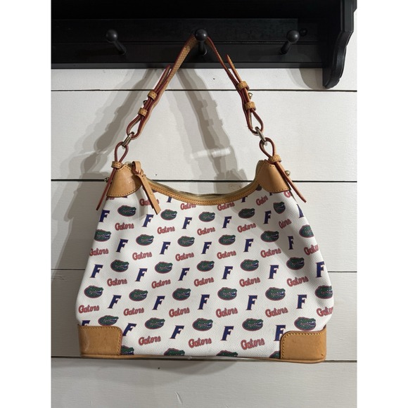 University of Florida Gators Dooney Bourke Pebble Grain Leather Tote Purse White - Picture 6 of 11